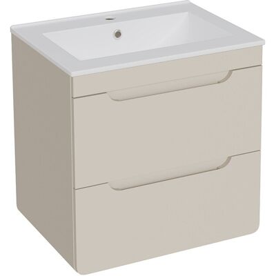 Vente-unique Meuble de salle de bain suspendu avec vasque à encastrer - Beige - 60 cm - ARUBA Vente-unique Meuble de salle de bain suspendu avec vasque à encastrer - Beige - 60 cm - ARUBA