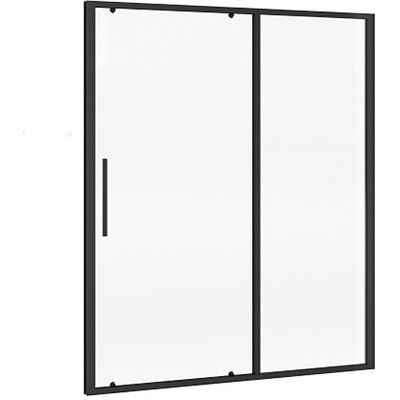 Vente-unique Porte de douche coulissante noir mat style industriel - 160 x 195 cm - TORONI Vente-unique Porte de douche coulissante noir mat style industriel - 160 x 195 cm - TORONI