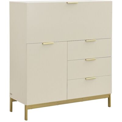 Vente-unique Secrétaire avec 2 porte et 3 tiroirs - MDF et métal - Beige - ERWIN Vente-unique Secrétaire avec 2 porte et 3 tiroirs - MDF et métal - Beige - ERWIN