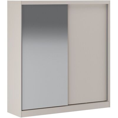 Vente-unique Armoire 2 portes coulissantes – Avec miroir – L200 cm – Beige - OCHIRA Vente-unique Armoire 2 portes coulissantes – Avec miroir – L200 cm – Beige - OCHIRA