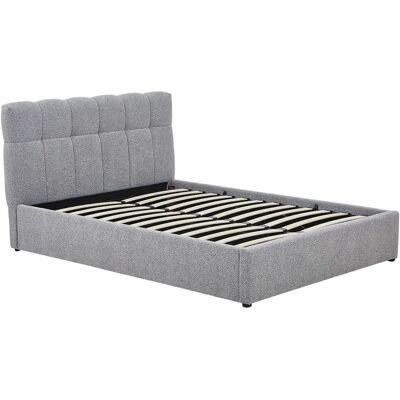 Vente-unique Lit coffre 140 x 190 cm - Tissu bouclette - Gris - MAZIRI Vente-unique Lit coffre 140 x 190 cm - Tissu bouclette - Gris - MAZIRI