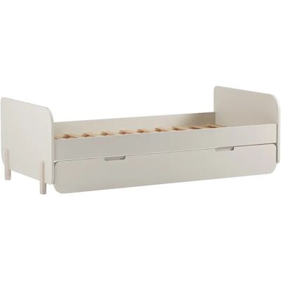 Vente-unique Lit gigogne 2 x 90 x 190 cm - MDF et pin - Coloris : Naturel et beige - TALUDO Vente-unique Lit gigogne 2 x 90 x 190 cm - MDF et pin - Coloris : Naturel et beige - TALUDO