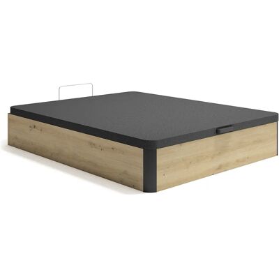 Vente-unique Sommier coffre 140 x 190 cm - Naturel clair et noir - NAMOSI de YSMÉE Vente-unique Sommier coffre 140 x 190 cm - Naturel clair et noir - NAMOSI de YSMÉE