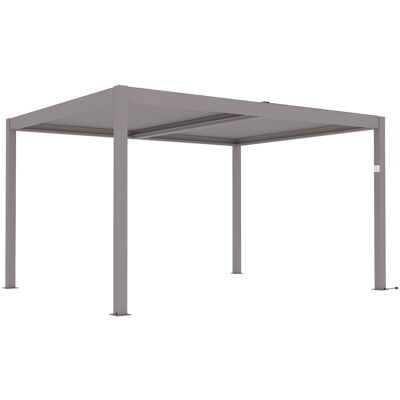 Vente-unique Pergola bioclimatique autoportante électrique taupe en aluminium avec lames orientables 12 m² - AMADORA Vente-unique Pergola bioclimatique autoportante électrique taupe en aluminium avec lames orientables 12 m² - AMADORA