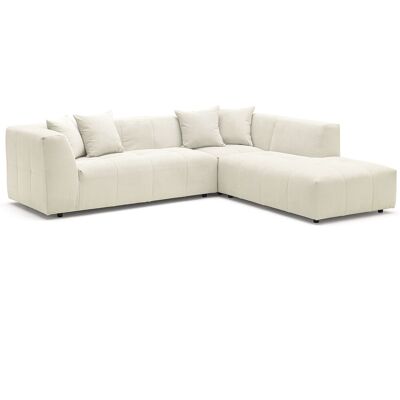 Grand Canapé d'Angle Droit en Velours et Polyester - Maison Céphy Grand Canapé d'Angle Droit en Velours et Polyester - Maison Céphy