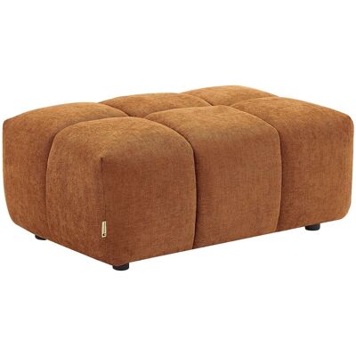 Vente-unique Pouf en tissu texturé terracotta APOLIU Vente-unique Pouf en tissu texturé terracotta APOLIU