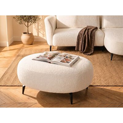 Vente-unique Aremia Pouf Ivoire - Pouf Vente-unique Aremia Pouf Ivoire - Pouf