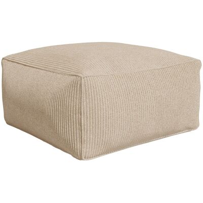 Vente-unique Pouf en velours côtelé beige NOUMARA Vente-unique Pouf en velours côtelé beige NOUMARA