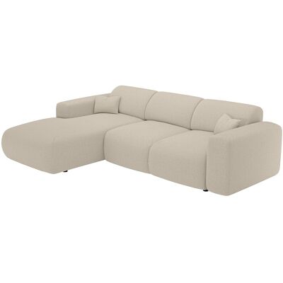 Vente-unique Grand canapé d'angle gauche convertible en tissu chiné beige POGNI de Maison Céphy Vente-unique Grand canapé d'angle gauche convertible en tissu chiné beige POGNI de Maison Céphy