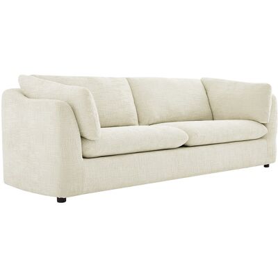 Vente-unique Canapé 3 places en tissu texturé beige NURABI Vente-unique Canapé 3 places en tissu texturé beige NURABI