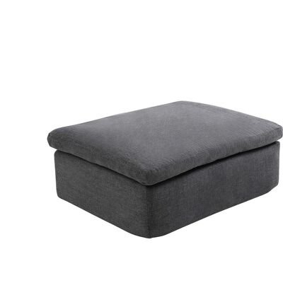 Vente-unique Pouf en tissu gris anthracite CORTOLINE Vente-unique Pouf en tissu gris anthracite CORTOLINE