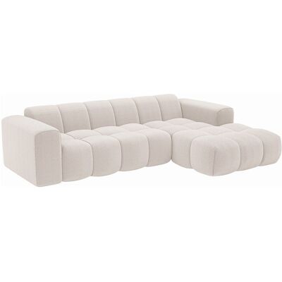 Vente-unique Canapé d'angle droit en tissu chenille beige CALESO de Maison Céphy Vente-unique Canapé d'angle droit en tissu chenille beige CALESO de Maison Céphy