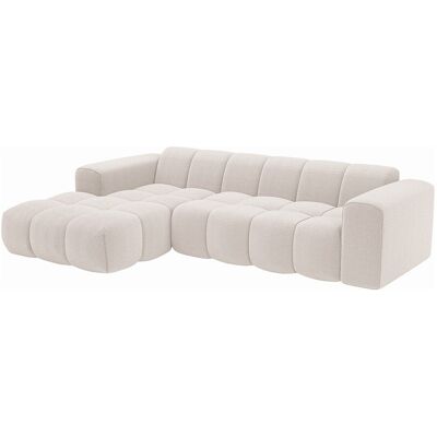 Vente-unique Canapé d'angle gauche en tissu chenille beige CALESO de Maison Céphy Vente-unique Canapé d'angle gauche en tissu chenille beige CALESO de Maison Céphy