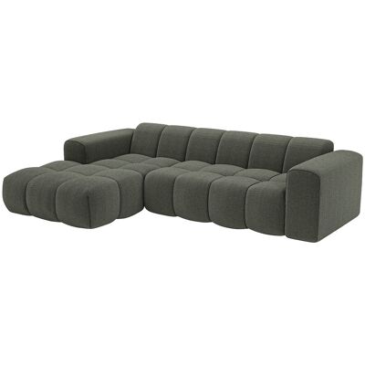 Vente-unique Canapé d'angle gauche en tissu chenille vert CALESO de Maison Céphy Vente-unique Canapé d'angle gauche en tissu chenille vert CALESO de Maison Céphy