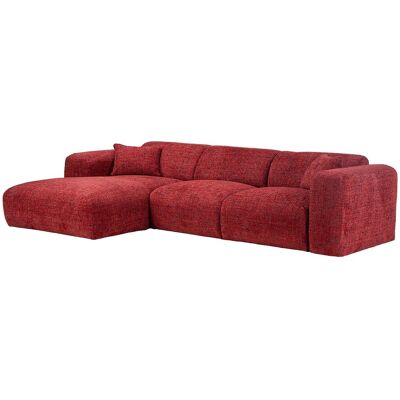 Vente-unique Grand canapé d'angle gauche en tissu texturé rouge POGNI de Maison Céphy Vente-unique Grand canapé d'angle gauche en tissu texturé rouge POGNI de Maison Céphy