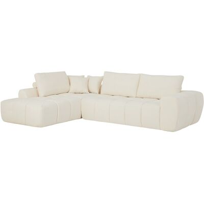 Vente-unique Canapé d'angle gauche compressé en tissu texturé beige LAVEZO Vente-unique Canapé d'angle gauche compressé en tissu texturé beige LAVEZO