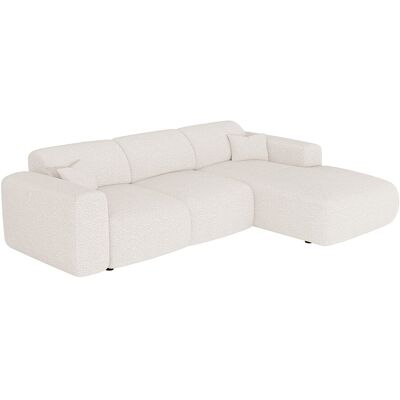 Vente-unique Grand canapé d'angle droit convertible en tissu bouclette blanc POGNI de Maison Céphy Vente-unique Grand canapé d'angle droit convertible en tissu bouclette blanc POGNI de Maison Céphy