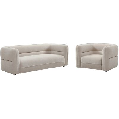 Vente-unique Canapé 3 places et un fauteuil en tissu chenille beige TALIENA Vente-unique Canapé 3 places et un fauteuil en tissu chenille beige TALIENA