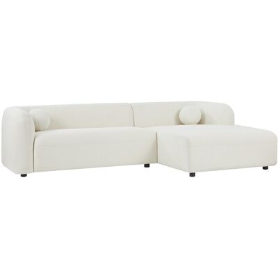 Vente-unique Canapé d'angle droit en tissu bouclette blanc ivoire OVOTAS Vente-unique Canapé d'angle droit en tissu bouclette blanc ivoire OVOTAS