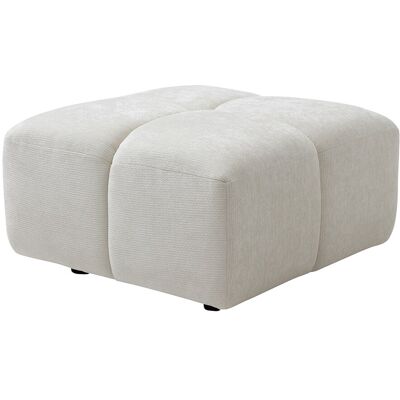 Vente-unique Pouf en tissu texturé blanc cassé CARLIVI Vente-unique Pouf en tissu texturé blanc cassé CARLIVI