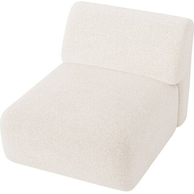 Vente-unique Module fauteuil en tissu bouclette blanc POGNI de Maison Céphy Vente-unique Module fauteuil en tissu bouclette blanc POGNI de Maison Céphy