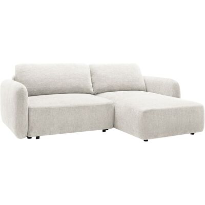 Vente-unique Canapé d'angle droit convertible en tissu chenille blanc cassé PLUFATI Vente-unique Canapé d'angle droit convertible en tissu chenille blanc cassé PLUFATI