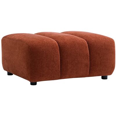 Vente-unique Pouf en tissu texturé terracotta JUTINI Vente-unique Pouf en tissu texturé terracotta JUTINI