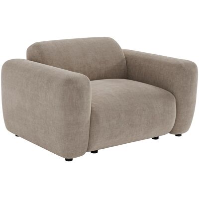 Vente-unique Fauteuil en tissu taupe POGNI de Maison Céphy Vente-unique Fauteuil en tissu taupe POGNI de Maison Céphy