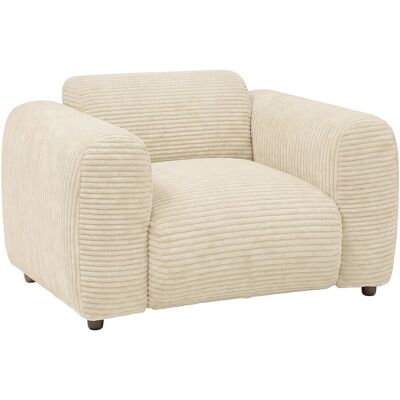 Vente-unique Fauteuil en velours côtelé beige POGNI de Maison Céphy Vente-unique Fauteuil en velours côtelé beige POGNI de Maison Céphy