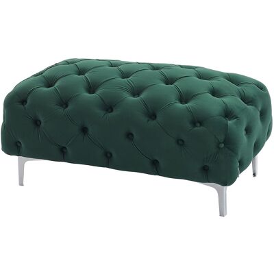 Vente-unique Pouf chesterfield en velours vert EDWINA Vente-unique Pouf chesterfield en velours vert EDWINA
