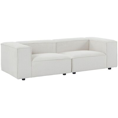Vente-unique Canapé 3 places modulable en velours côtelé beige RUZOLO Vente-unique Canapé 3 places modulable en velours côtelé beige RUZOLO