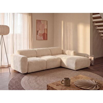 Vente-unique Grand canapé d'angle droit modulable en velours côtelé fines côtes beige POGNI de Maison Céphy Vente-unique Grand canapé d'angle droit modulable en velours côtelé fines côtes beige POGNI de Maison Céphy