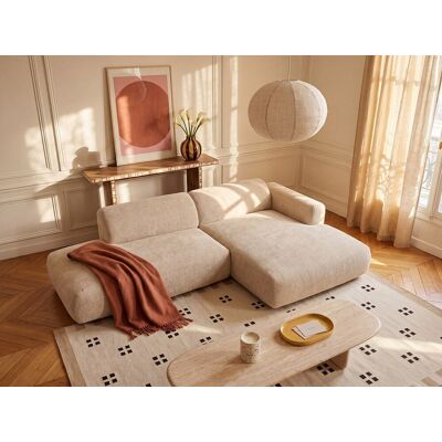 Vente-unique Canapé d'angle droit ouvert modulable en tissu beige POGNI de Maison Céphy Vente-unique Canapé d'angle droit ouvert modulable en tissu beige POGNI de Maison Céphy