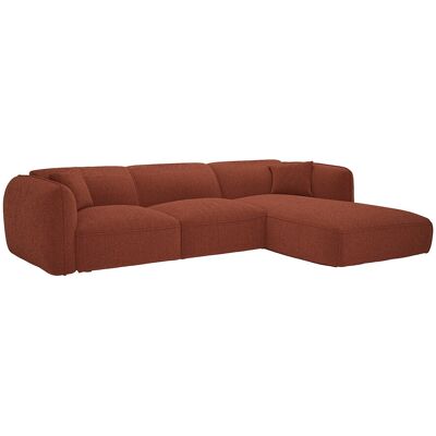 Vente-unique Canapé d'angle droit convertible en tissu chenille terracotta CAMILIO de Maison Céphy Vente-unique Canapé d'angle droit convertible en tissu chenille terracotta CAMILIO de Maison Céphy