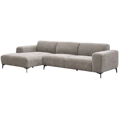 Vente-unique Canapé d'angle gauche en tissu texturé taupe SAPIGO Vente-unique Canapé d'angle gauche en tissu texturé taupe SAPIGO