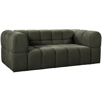 Vente-unique Canapé 2 places en tissu texturé vert kaki RIMALO Vente-unique Canapé 2 places en tissu texturé vert kaki RIMALO