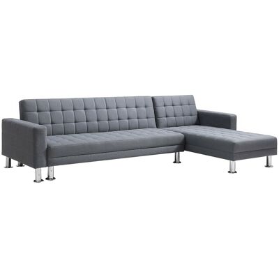 Vente-unique Canapé d'angle convertible et réversible en tissu gris WILLIS II Vente-unique Canapé d'angle convertible et réversible en tissu gris WILLIS II