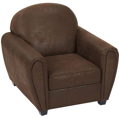Vente-unique Fauteuil en microfibre aspect cuir vieilli club VICTORY III Vente-unique Fauteuil en microfibre aspect cuir vieilli club VICTORY III