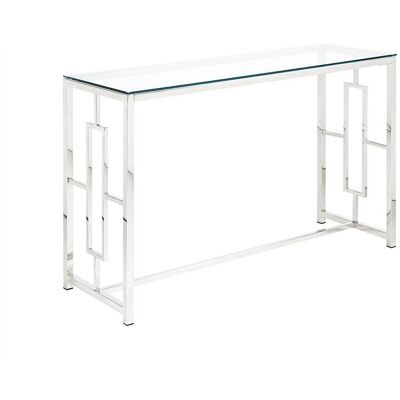 Vente-unique Console CLOTILDE - Verre trempé et acier - Chromé Vente-unique Console CLOTILDE - Verre trempé et acier - Chromé