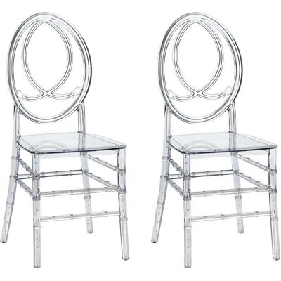 Vente-unique Lot de 2 chaises en polycarbonate plein - Cristal - AMALINE Vente-unique Lot de 2 chaises en polycarbonate plein - Cristal - AMALINE