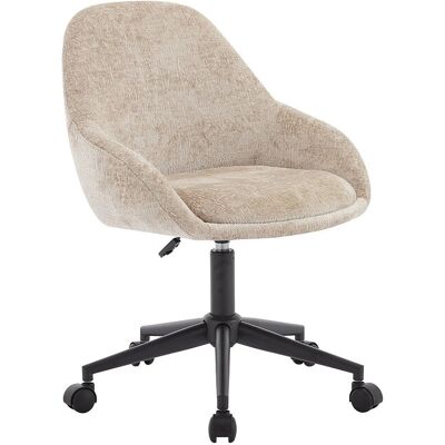 Vente-unique Chaise de bureau - Velours - Beige - Hauteur réglable - NAODY Vente-unique Chaise de bureau - Velours - Beige - Hauteur réglable - NAODY