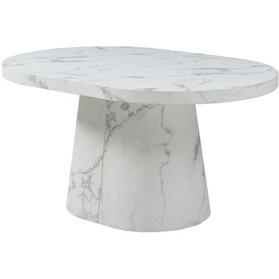 Vente-unique Table à manger extensible 6 à +12 personnes en MDF - Effet marbre blanc - CLOEVA Vente-unique Table à manger extensible 6 à +12 personnes en MDF - Effet marbre blanc - CLOEVA