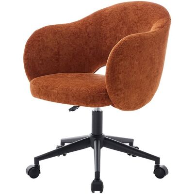 Vente-unique Chaise de bureau - Tissu texturé - Terracotta - ACACILIO Vente-unique Chaise de bureau - Tissu texturé - Terracotta - ACACILIO