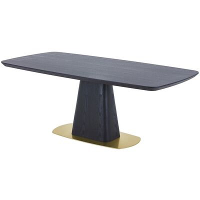 Vente-unique Table à manger 8 personnes placage frêne et métal - Noir et doré - DYLORA Vente-unique Table à manger 8 personnes placage frêne et métal - Noir et doré - DYLORA