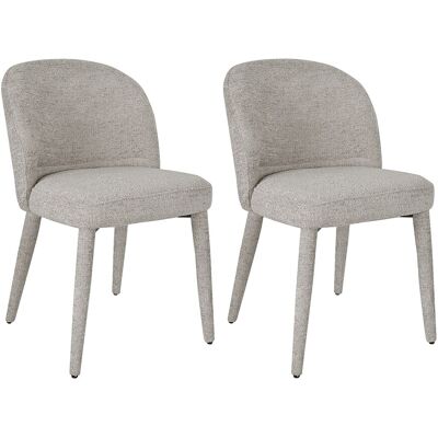 Vente-unique Lot de 2 chaises en tissu texturé - Beige - MUKLEA Vente-unique Lot de 2 chaises en tissu texturé - Beige - MUKLEA