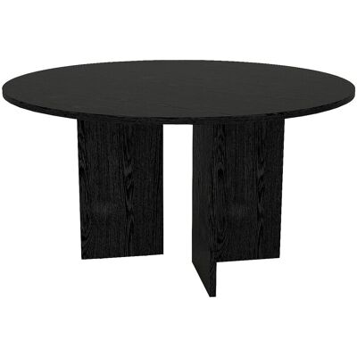 Vente-unique Table à manger ronde 6 personnes - Noir - TOPANIA Vente-unique Table à manger ronde 6 personnes - Noir - TOPANIA