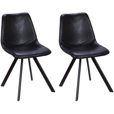 Vente-unique Lot de 2 chaises LUBINE - Simili - Noir Vente-unique Lot de 2 chaises LUBINE - Simili - Noir