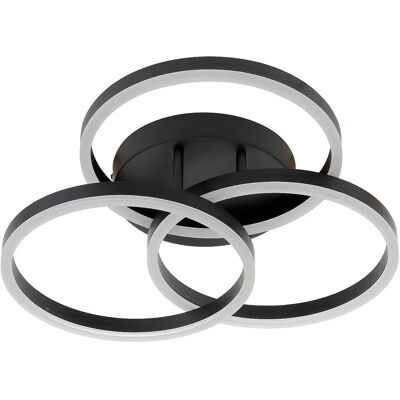 Vente-unique Plafonnier design LED - 3 anneaux - L.46 x H.12,5 cm - Noir - OGOBA Vente-unique Plafonnier design LED - 3 anneaux - L.46 x H.12,5 cm - Noir - OGOBA