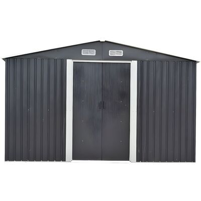 Vente-unique Abri de jardin métal en acier galvanisé gris 12,5 m² - MANSO Vente-unique Abri de jardin métal en acier galvanisé gris 12,5 m² - MANSO