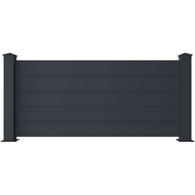 Vente-unique Clôture à poser H89 x L189 cm en aluminium anthracite - NAZARIO Vente-unique Clôture à poser H89 x L189 cm en aluminium anthracite - NAZARIO